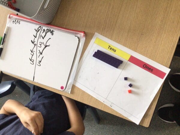 Our maths learning- partitioning tens and ones