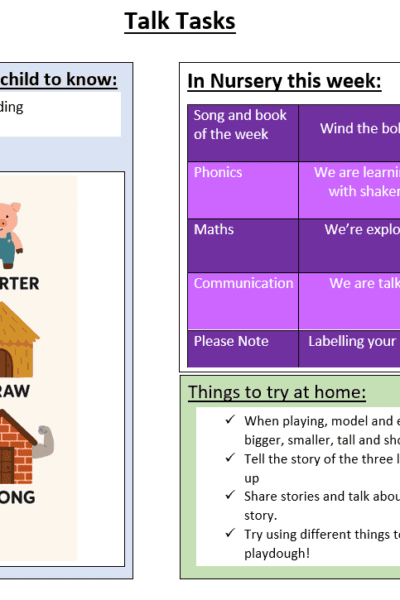 Nursery- Talk Tasks